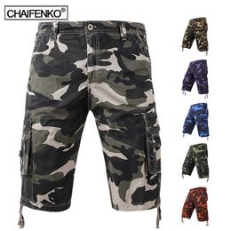 Men's Shorts Camouflage Cargo Shorts Men 2022 Summer New Hot Multi Pocket Tactical Military Short Pants Men Cotton Outdoor Casual Shorts Men Z0216