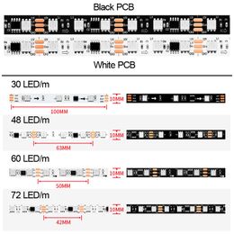 DC12V WS2812B RGB LED Strips Pixels Flexible Black PCB Full Colour LED Pixel Strip Dream Colour IP30 Non-Waterproof Making LED Screen LED Wall CRESTECH168