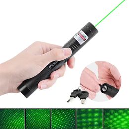 532nm Professional Powerful 301 Green Laser Pointer Pen 303 Green Laser Light With 18650 Battery Safety Lock Key DHL FEDEX