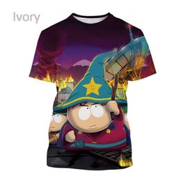 Men's T-Shirts 2022 New Kids Fashion 3D Printed Anime S-South Park T-Shirt Fun Kids Cartoon Top T230217