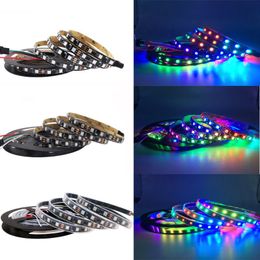 WS2812B RGB LED Strips 60LED/m Pixels Flexible Black PCB Full Colour LED Pixel Strip Dream Colour DC12V Non-Waterproof Bedroom DIY Project CRESTECH168