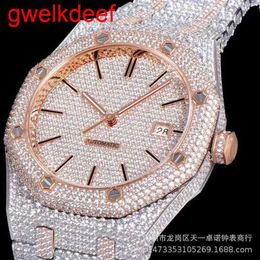 Wristwatches Luxury Custom Bling Iced Out Watches White Gold Plated Moiss anite Diamond Watchess 5A high quality replication Mechanical KRX88888000