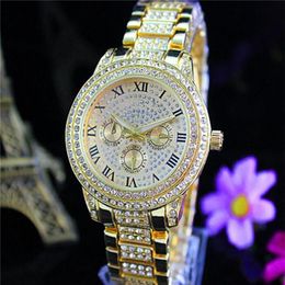 RO Luxury Quartz Watches Женские бриллианты смотрят на ложные 3 глаза Женские дамы дизайнерские дизайнерские часы 3 цвета