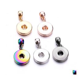 Charms Sier Gold Rose Color 18Mm Snap Button Connector Pendant Jewelry Making Diy Necklace Earrings Bracelet Supplier Sport1 Drop De Dhja9