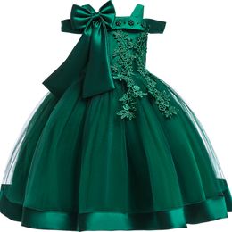 Girls Dresses Embroidery Silk Princess Dress for Baby Girl Flower Elegant Winter Party Christmas Halloween Kids Clothes 230217