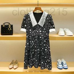Skirts&Skorts Designer Dress women's 2023 spring wear nail drill star flower short sleeve French tea break skirt VB71