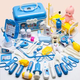 Other Toys 28-53pcs Doctor Set Dentist Toys Girls Role-playing Games Hospital Pretend Play Kit Nurse Bag Toys For Children Gift 230216