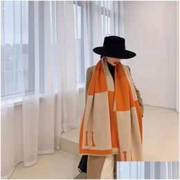 Scarves Winter Scarf Pashmina For Designers Warm Scarfs Fashion Classic Women Imitate Cashmere Wool Long Shawl Wrap 65X180Cm Drop De Dhimu