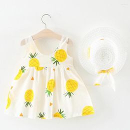 Girl Dresses Hat Pineapple Toddler Sleeveless Baby Bow Princess Kids Outfits Girls Outfits&Set