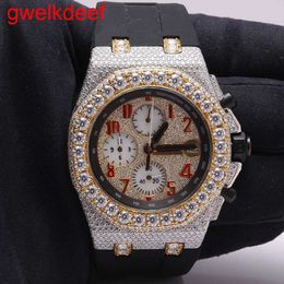 Relógios de pulso luxuoso bling personalizado gelo relógios de ouro branco banhado a ouro anite replicação de alta qualidade de replicação de alta qualidade dfmf 688888