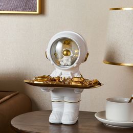 Decorative Objects Figurines Creative Astronaut Statue Storage Tray Nordic Home Desk Figurine Living Room Table Key 230217