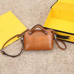 summer pillow bag way Boston handbag cowhide double handle and long shoulder strap women's bag