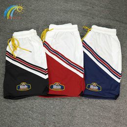 Men's Shorts 2023 New Summer Style Badge Embroidery Shorts Men Women 11 Hip Hop Casual Striped Patch Breeches Inside Mesh Z0216