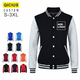 Mens Jackets Baseball Uniform Custom Printed Embroidered Letter Street Clothing Campus Group Class Jaquetas 230216