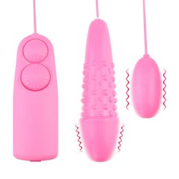 Double-headed bullet vibrator egg jump strong vibration fun female vibrator female vibration masturbation device adult sex toy TD01