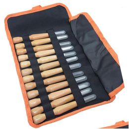 Professional Hand Tool Sets 12Pcs Wood Carving Chisels Knife Tools Set For Woodcut Working Clay Wax Arts Craft Cutter Woodworking Dr Dh1My