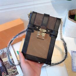 Wallets Classic printing chain handbags Coin Purses Vertical single Mini shoulder bag crossbody bags Adjustable strap Mobile phone248Z