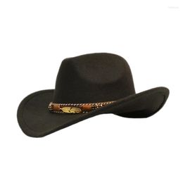 Berets Retro Life Leaves Leather Band Unisex Women Men /Kid Child Wool Wide Brim Cowboy Western Hat Cowgirl Bowler Cap 54-57-61cm