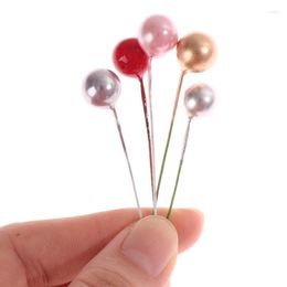 Decorative Flowers 100Pcs Mini Stamen Flower Small Berries Pearl Beads DIY Craft Gift Box Decoration Christmas Wedding Party