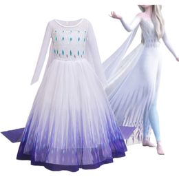 Girls Dresses Fancy Cosplay Princess Dress Snowflake Costume For Halloween Christmas Kids Party Holiday Clothing 230217
