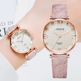 NEW Fashion Watch Women Casual Leather Belt Watches Simple Ladies' Big Dial Sport Quartz Clock Dress Wristwatches Reloj Mujer207w