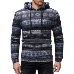 Men's Hoodies Autumn And Winter Pattern Foreign Trade Man Leisure Time Ethnic Style Printing Long Sleeves Hooded Cap Hoodie