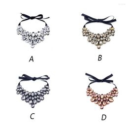 Choker Women Necklace Stylish Elegant Chokers Pendants Neck Adornment Party Banquet Dress Accessories Ladies Shiny Bib Necklaces