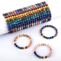 Charm Bracelets 2023 7 Chakra Tiger Eye Bracelet For Men Women Bohemian Aesthetic Jewellery Yoga Meditation Healing Anxiety Pulsera