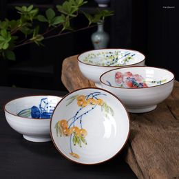 Bowls Ceramic Bowl Retro Pastoral Style Blue And White Porcelain Underglaze Hand Painted Tableware Rice