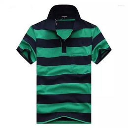 Men's Polos Men Classic Striped Polo Shirt Cotton Short Sleeve Arrived 2023 Summer Plus Size L-XXL Big Yards