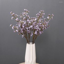 Decorative Flowers Artificial Silk Gypsophila Fake Long Branch Cherry Blossoms For Wedding Decoration Bouquet Faux