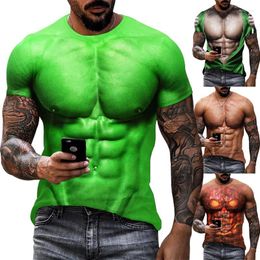 Men's T Shirts Summer Fashion Fun Muscle 3d Printed T-shirt Men's Cool Casual Short-sleeved