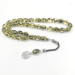 Strand Tasbih Green Sesame Resin 33prayer Beads Muslim Bracelet Arabic Gift Islamic Accessories Jewellery Turkey Fashion Misbaha