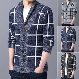 Men's Sweaters Trendy Winter Sweater Coat Slim Fit Knitting Thermal Turn-down Collar