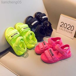 Sandalet Şeker Renkli Çocuklar Sandalet Kızlar Moda Anti-Sıdlı Spor Sandales Yaz Boy Dokuma Üst Yumuşak Çocuk Ayakkabı Boyutu 26-36 W0217