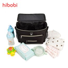 Diaper Bags hibobi Waterproof Mummy Ox Diaper Large Capacity Mommy Travel Maternity Mother Baby Stroller Organizer 230217