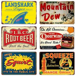 Soft Drink Vintage Metal Sign Orange Crush Tin Plaque Rum Retro Metal Poster for Kitchen Bar Pub Club Man Cave Home Wall Decor 20x30cm Woo