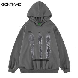Mens Hoodies Sweatshirts Hip Hop Hoodie Sweatshirt Streetwear Shadow Graphic Print Punk Gothic Pullover Hooded Harajuku Casual Cotton 230216