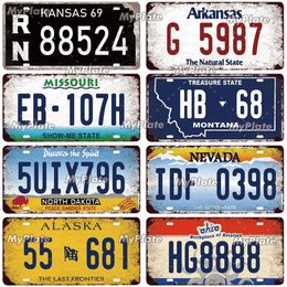 Car Licence Plate Metal Tin Sign Vintage Car Number Metal Plaque Poster Motor Bar Club Wall Garage Wall Decoration Licences Plate Metal Sign Man Cave Decor 30X15CM w01