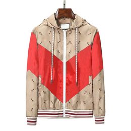 Mens Jacket Hooded Winter Style Men Womens Windbreaker Long Sleeve Fashion Jackets with Zipper Letter Print Outer