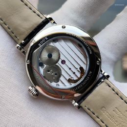 Men's Luxury Boux Watch Wristwatches Skeletonized True Manual Tourbillon Mechanical Watches Multi function Calendar Energy Storage Display Crocodile AZ91