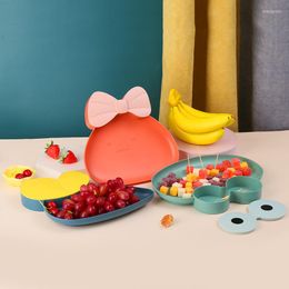 Plates Cute Candy Plate Animal Shape Fruit Tray Snack Dish Dry Household Division Plastic Serving For H