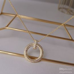 gold crystal name pendant chain set necklace 18k diamond necklaces designer men's Jewellery Valentine Day Christmas gifts for girlfriend wholesale womens couple sale