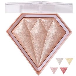 Diamond Highlighter Powder Palette Face Highlighting Glitter Pink Shimmer Highlight Blushing Compact Powdered Make up Facial Contour Correcting Shiny Makeup