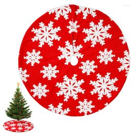 Christmas Decorations Tree Skirt With Snowflakes Red And White Snowflake Mat For Winter Year