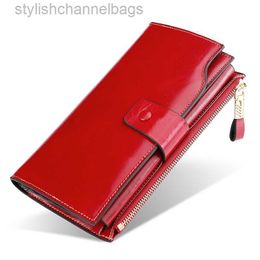 Totes Genuine Leather Long Women Wallet RFID Anti-theft Brush Multi-card Slots Large Capacity Wallet Retro Oil Wax Leather Clutch Bag 0217/23