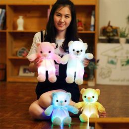 Plush Light - Up Toys 30Cm Luminous Led Colorf Glowing Teddy Bear Stuffed Animal Doll Kids Christmas Gift For Children Girls Drop De Dhh9P