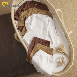 Pyjamas ma baby 018M Spring Autumn born Infant Baby Girls Boys Clothes Set Knitted Soft Romper Pants Outfits Clothing 230217