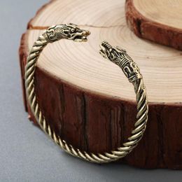 Bangle CHENGXUN Viking Dragon Head Bracelet Norse Mythology Jormungandr Beast Antique Or Gold-color Jewellery For Friends