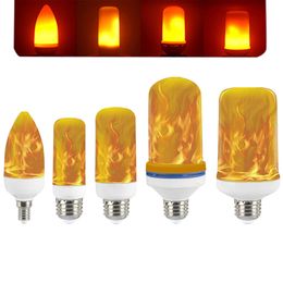 LED Flame Effect Light Bulb 3 Modes with Upside Down Effect E26 E12 E14 Base LED Bulb Flame Bulbs for Christmas Decorations Hotel Bar Christmas 85-265V Crestech168